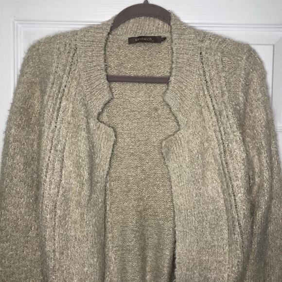 SANDWICH Nylon & Wool Tie Up Sweater Cardigan sweater medium - Picture 8 of 8